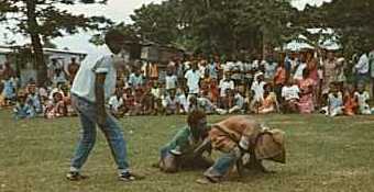 wo men interact with a spirit.